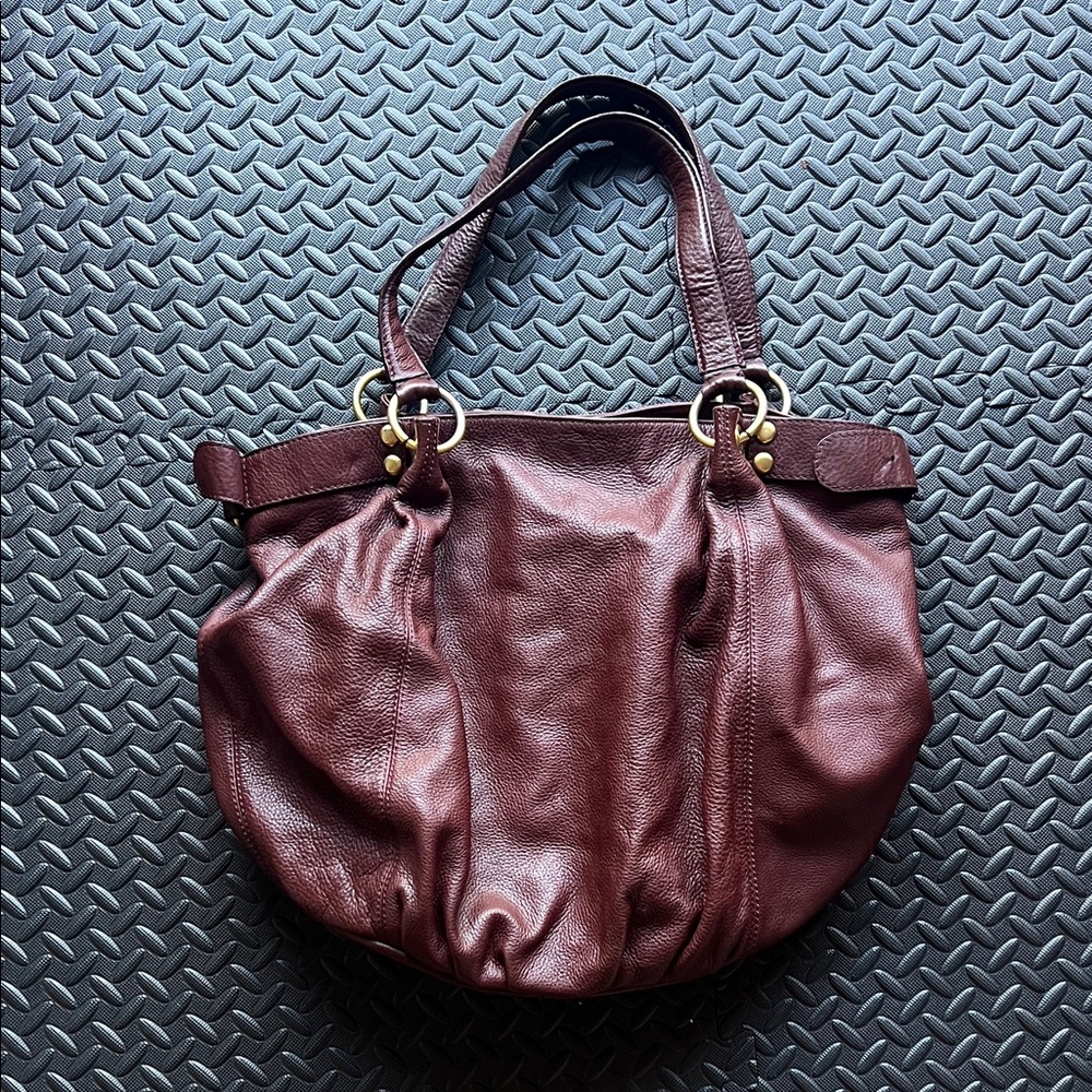 Linea Pelle Burgundy Leather Tote
